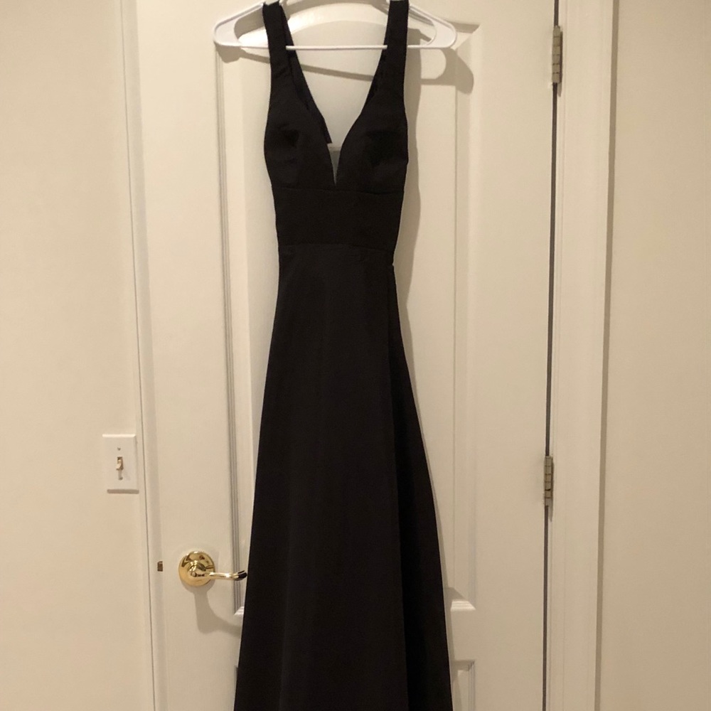 black deep “v” prom dress or formal dress